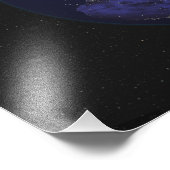 Vollständige Erde in der Nacht mit Lichtern in der Fotodruck (Ecke)