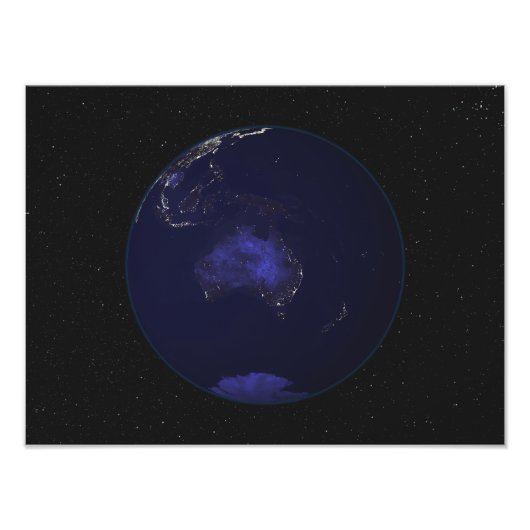 Vollständige Erde in der Nacht mit Stadtlichtern 2 Fotodruck (Vorne)