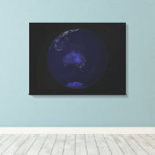 Vollständige Erde in der Nacht mit Stadtlichtern 2 Leinwanddruck (Insitu (Holzboden))