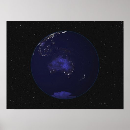 Vollständige Erde in der Nacht mit Stadtlichtern 2 Poster (Vorne)