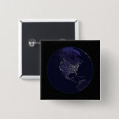 Vollständige Erde in der Nacht mit Stadtlichtern 4 Button (Vorne & Hinten)