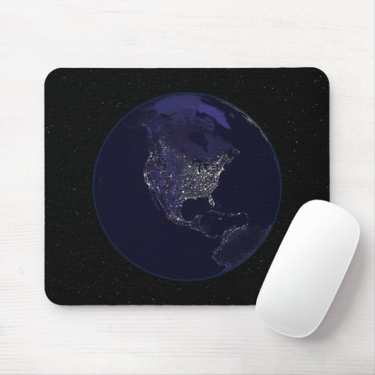 Vollständige Erde in der Nacht mit Stadtlichtern 4 Mousepad (Mit Mouse)