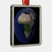 Vollständige Erde mit Afrika, Europa und dem Nahen Silbernes Ornament (Rechts)