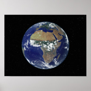 Vollständige Erde mit Afrika und Europa Poster