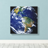 Vollständige Erde mit Amerika Leinwanddruck (Insitu (Holzboden))