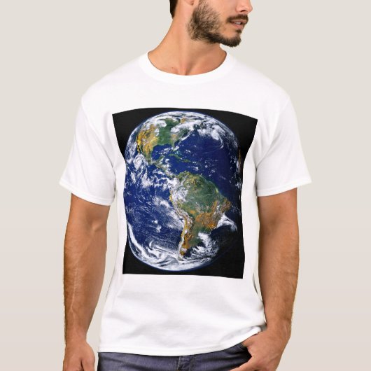 Vollständige Erde mit Amerika T-Shirt (Vorderseite)