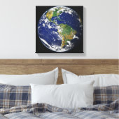 Vollständige Erde mit der Western-Hemisphäre Leinwanddruck (Insitu (Schlafzimmer))