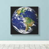 Vollständige Erde mit der Western-Hemisphäre Leinwanddruck (Insitu (Holzboden))