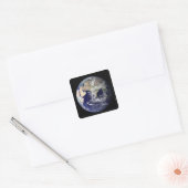 Vollständige Erde mit Europa und Asien 2 Quadratischer Aufkleber (Umschlag)