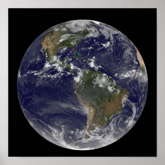 Vollständige Erde mit Nord- und Südamerika 2 Poster (Vorne)