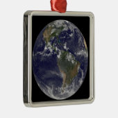 Vollständige Erde mit Nord- und Südamerika 2 Silbernes Ornament (Rechts)
