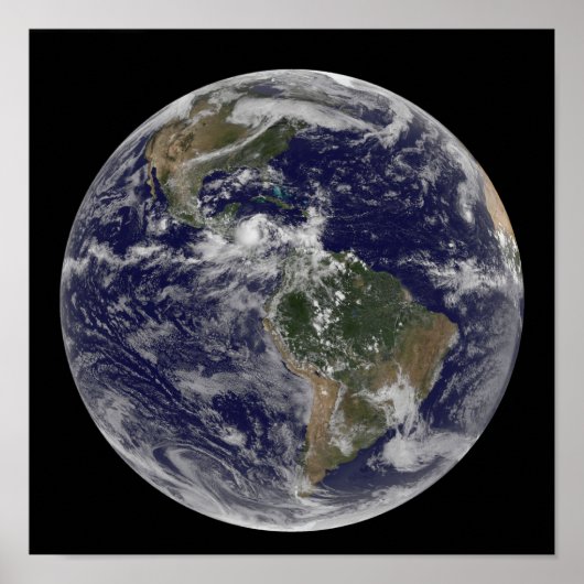 Vollständige Erde mit Nord- und Südamerika 3 Poster (Vorne)