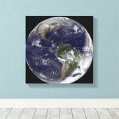 Vollständige Erde mit Nord- und Südamerika 5 Leinwanddruck (Insitu (Holzboden))