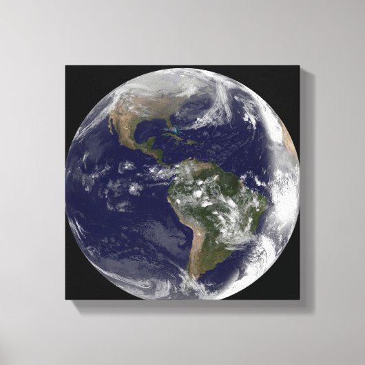 Vollständige Erde mit Nord- und Südamerika 7 Leinwanddruck (Vorderseite)