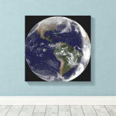 Vollständige Erde mit Nord- und Südamerika 7 Leinwanddruck (Insitu (Holzboden))