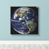 Vollständige Erde mit Nord- und Südamerika Leinwanddruck (Insitu (Holzboden))