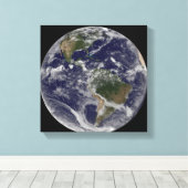 Vollständige Erde mit Nord- und Südamerika Leinwanddruck (Insitu (Holzboden))