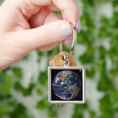 Vollständige Erde mit Nord- und Südamerika Schlüsselanhänger (Hand)