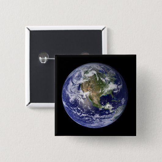 Vollständige Erde mit Nordamerika 3 Button (Vorne & Hinten)