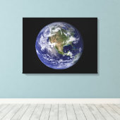 Vollständige Erde mit Nordamerika 3 Leinwanddruck (Insitu (Holzboden))