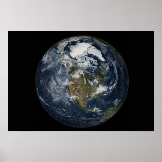 Vollständige Erde mit Nordamerika 3 Poster (Vorne)