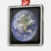 Vollständige Erde mit Nordamerika 3 Silbernes Ornament (Links)
