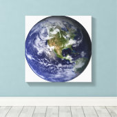 Vollständige Erde mit Nordamerika Leinwanddruck (Insitu (Holzboden))