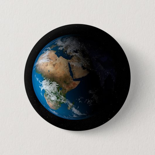 Vollständige Erde mit simulierten Wolken über Afri Button (Vorderseite)