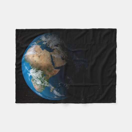 Vollständige Erde mit simulierten Wolken über Afri Fleecedecke (Vorderseite (Horizontal))