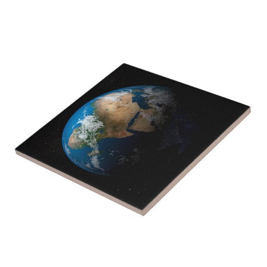 Vollständige Erde mit simulierten Wolken über Afri Fliese (Seite)