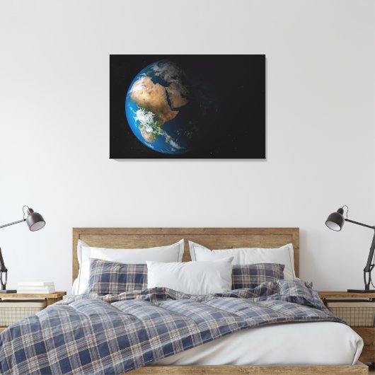 Vollständige Erde mit simulierten Wolken über Afri Leinwanddruck (Insitu (Schlafzimmer))