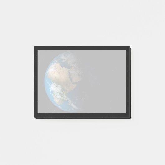 Vollständige Erde mit simulierten Wolken über Afri Post-it Klebezettel (Vorderseite)