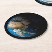 Vollständige Erde mit simulierten Wolken über Afri Runder Pappuntersetzer (Angewinkelt)