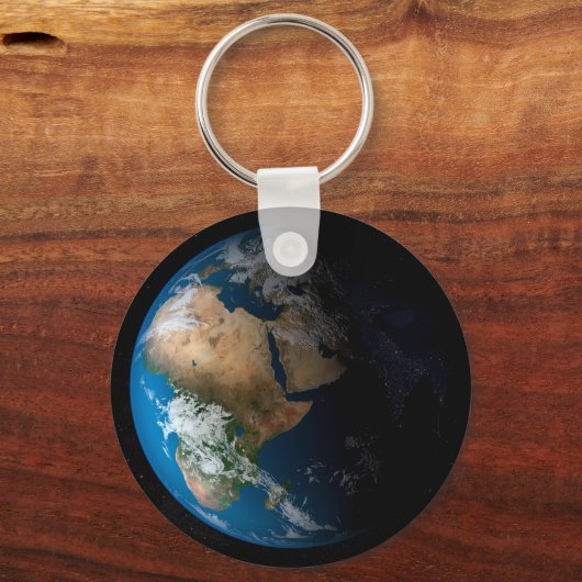 Vollständige Erde mit simulierten Wolken über Afri Schlüsselanhänger (Rückseite)