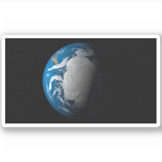 Vollständige Erde mit simulierten Wolken über der Aufkleber (Vorderseite)