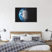 Vollständige Erde mit simulierten Wolken über der  Leinwanddruck (Insitu (Schlafzimmer))
