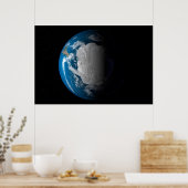 Vollständige Erde mit simulierten Wolken über der  Poster (Küche)