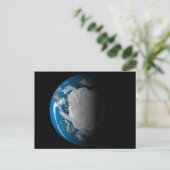 Vollständige Erde mit simulierten Wolken über der Postkarte (Stehend Vorderseite)