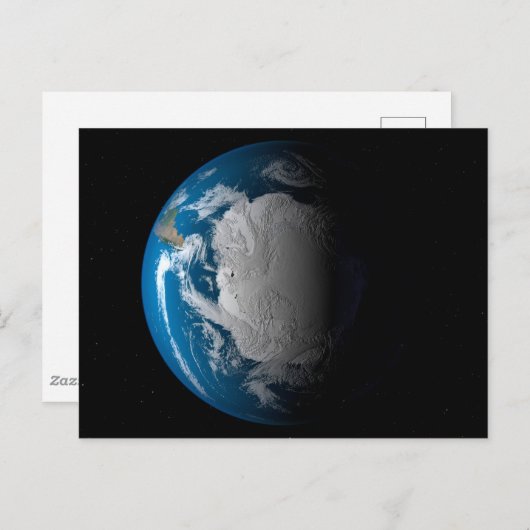 Vollständige Erde mit simulierten Wolken über der Postkarte (Vorne/Hinten)