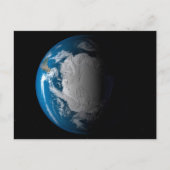 Vollständige Erde mit simulierten Wolken über der Postkarte (Vorderseite)