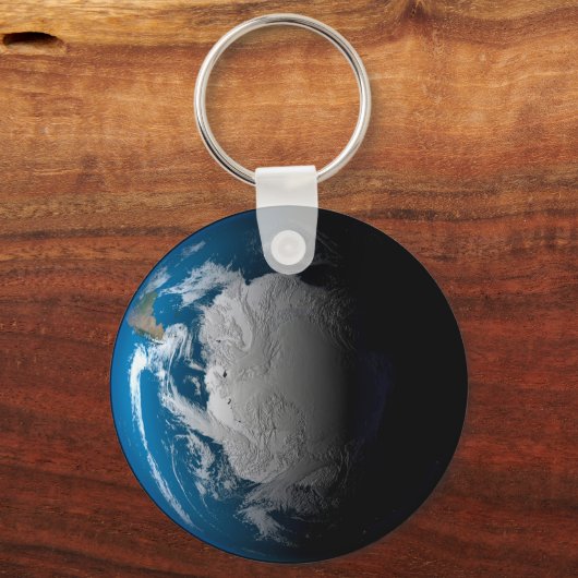 Vollständige Erde mit simulierten Wolken über der  Schlüsselanhänger (Rückseite)
