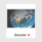 Vollständige Erde mit simulierten Wolken über Nord Aufkleber (Blatt)