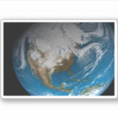 Vollständige Erde mit simulierten Wolken über Nord Aufkleber (Vorderseite)