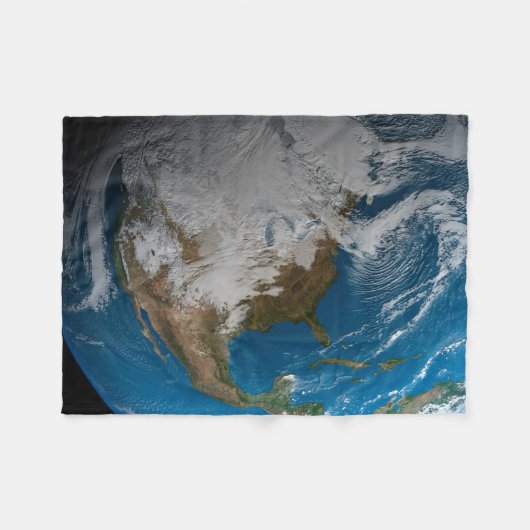 Vollständige Erde mit simulierten Wolken über Nord Fleecedecke (Vorderseite (Horizontal))