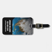 Vollständige Erde mit simulierten Wolken über Nord Gepäckanhänger (Vorderseite horizontal)