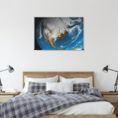 Vollständige Erde mit simulierten Wolken über Nord Leinwanddruck (Insitu (Schlafzimmer))