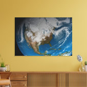 Vollständige Erde mit simulierten Wolken über Nord Leinwanddruck (Insitu (Wohnzimmer))