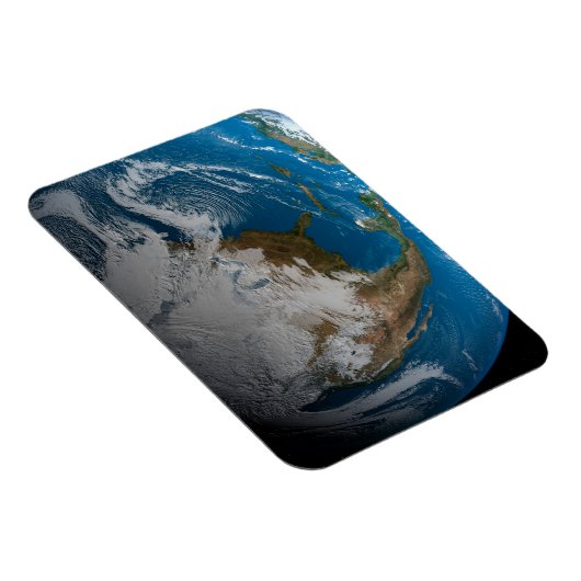 Vollständige Erde mit simulierten Wolken über Nord Magnet (Rechte Seite)