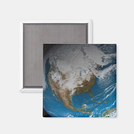 Vollständige Erde mit simulierten Wolken über Nord Magnet (Vorderseite/Rückseite)