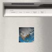 Vollständige Erde mit simulierten Wolken über Nord Magnet (In Situ (Geschirrspüler))